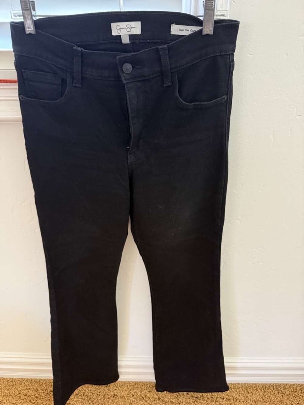Jessica Simpson Black High-Rise Straight-Leg Jeans